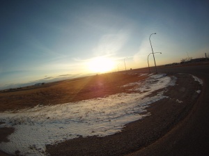 Sunset in the cold prairies